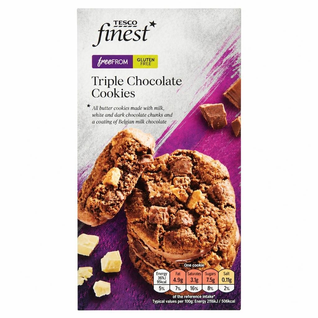 Tesco Finest Free From Triple Chocolate Cookies 150g