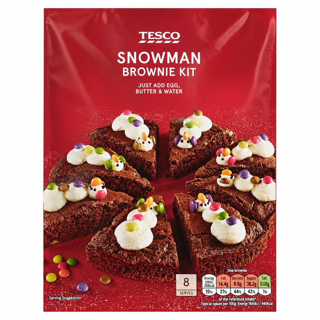 Tesco Snowman Brownie Kit 439G