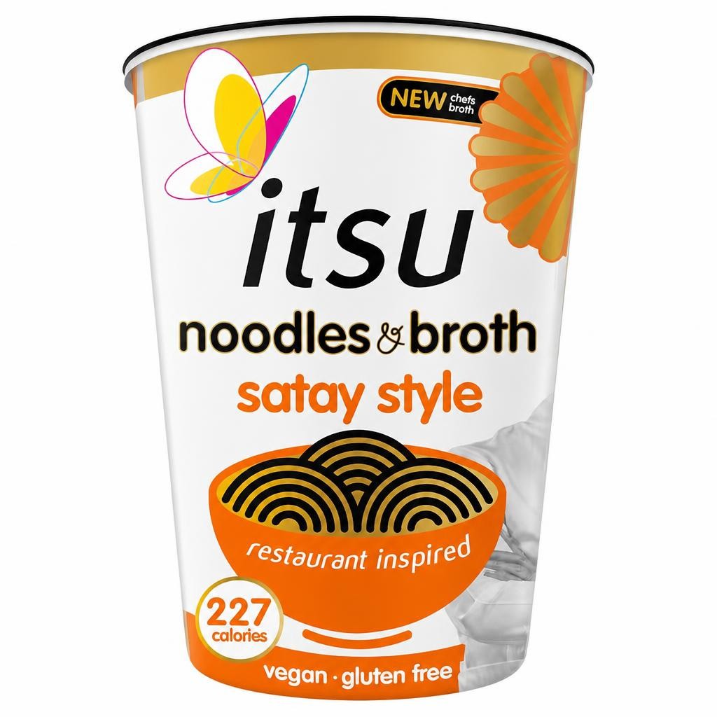 itsu satay style instant noodles & broth pot  66g
