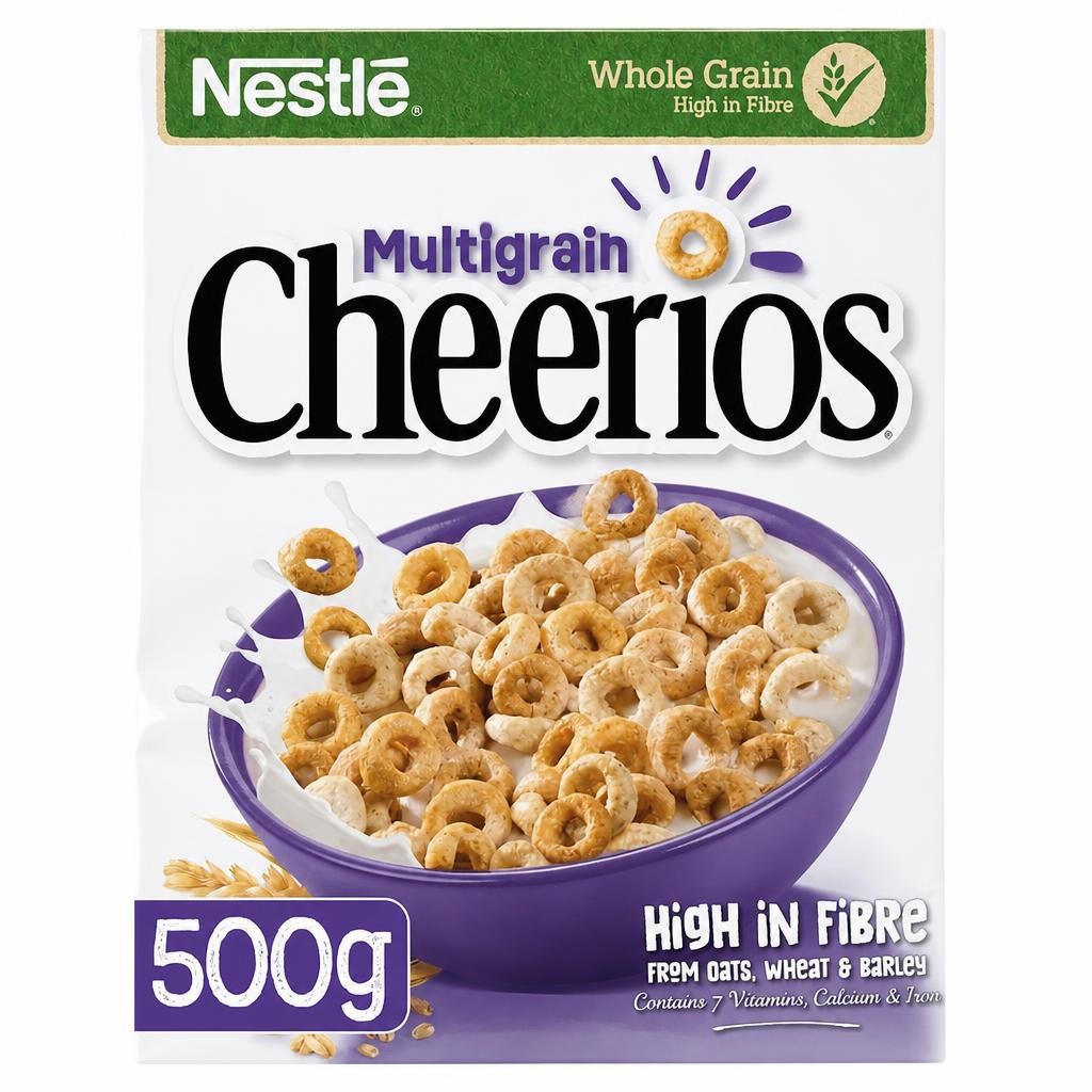 Nestlé Cheerios Multigrain Hoop Breakfast Cereal 500g