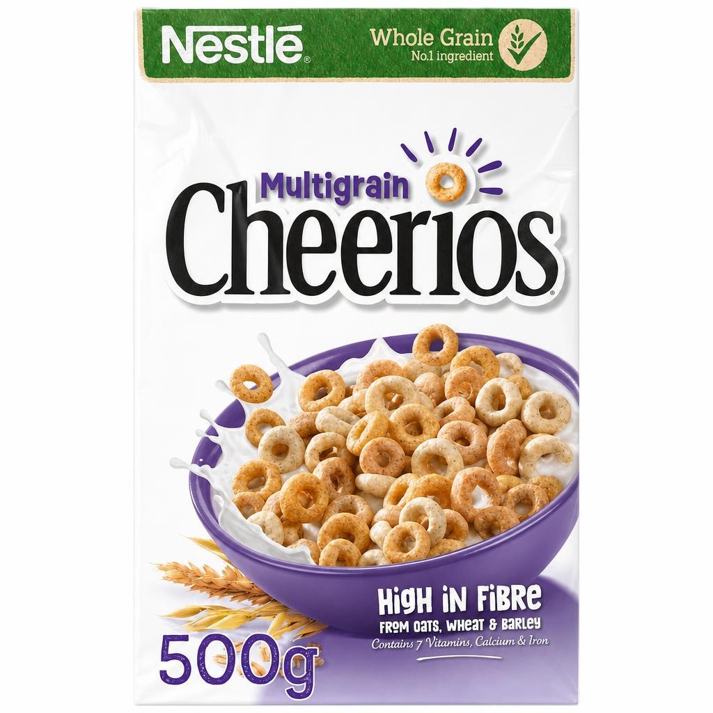 Nestlé Cheerios Multigrain Hoop Breakfast Cereal 500g