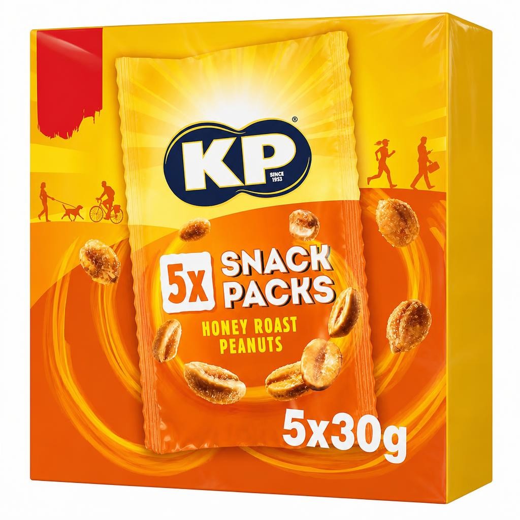 KP Honey Roast Peanuts Snack Packs 5 x 30g
