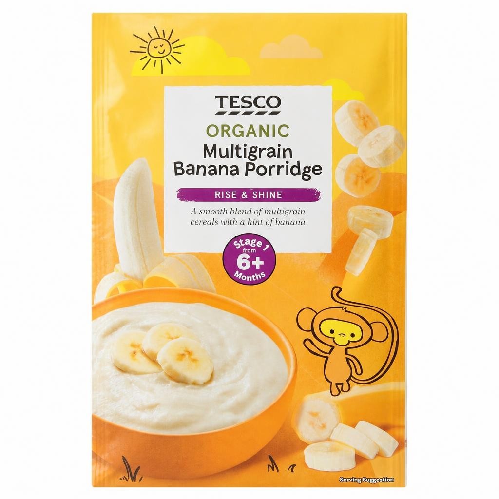 Tesco Organic Multigrain Banana Porridge 120g