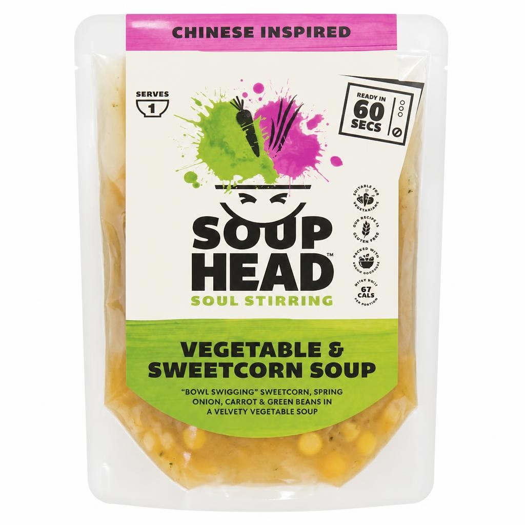 Soup Head Chinese Inspired Vegetable & Sweetcorn Soup 300g