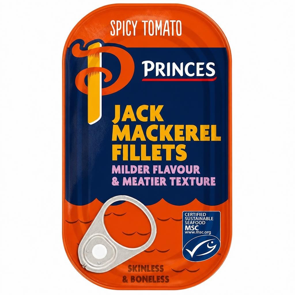 Princes Jack Mackerel Fillets in Spicy Tomato Sauce 125g