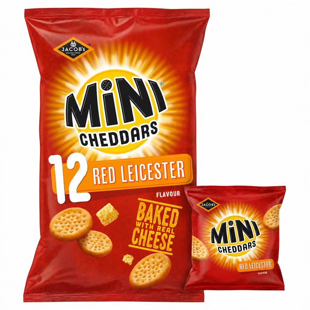 Jacob's Mini Cheddars Red Leicester Multipack Snacks 12x23g