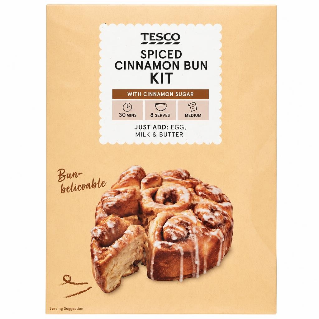 Tesco Spiced Cinnamon Bun Kit 490g