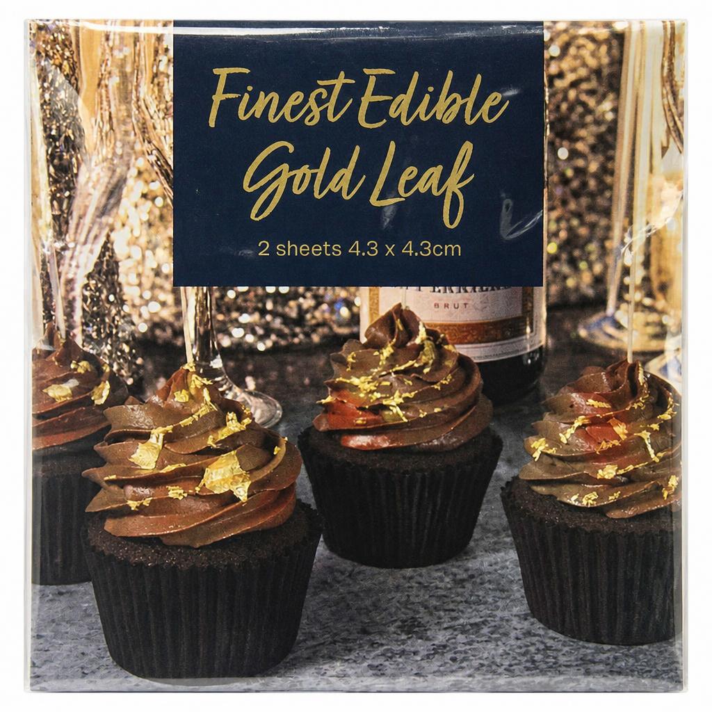 Cake Decor Finest Edible Gold Leaf 2 Sheets 4.3cm x 4.3cm