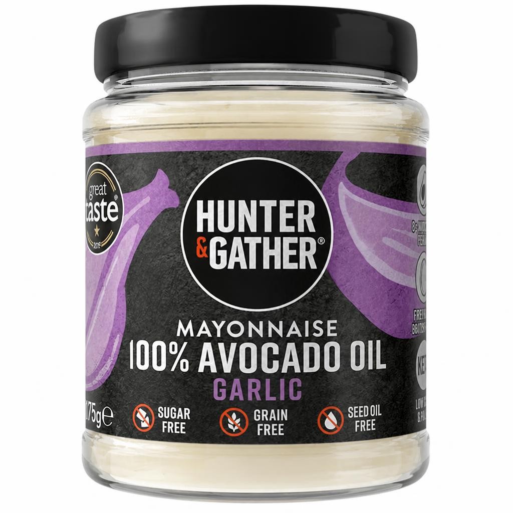 Hunter & Gather Avocado Oil Mayonnaise Garlic 175g