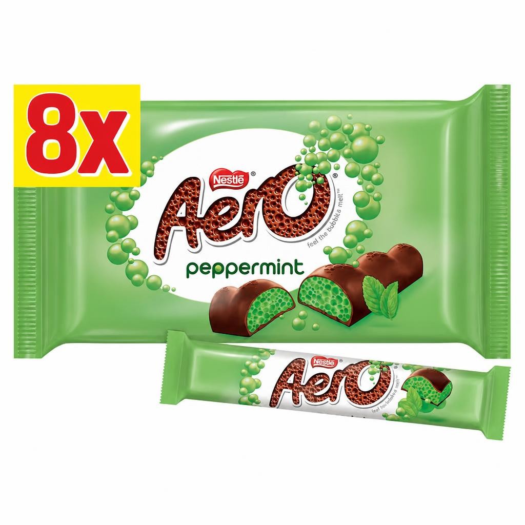 Aero Peppermint Milk Chocolate Bubble Bars 8 x 27g