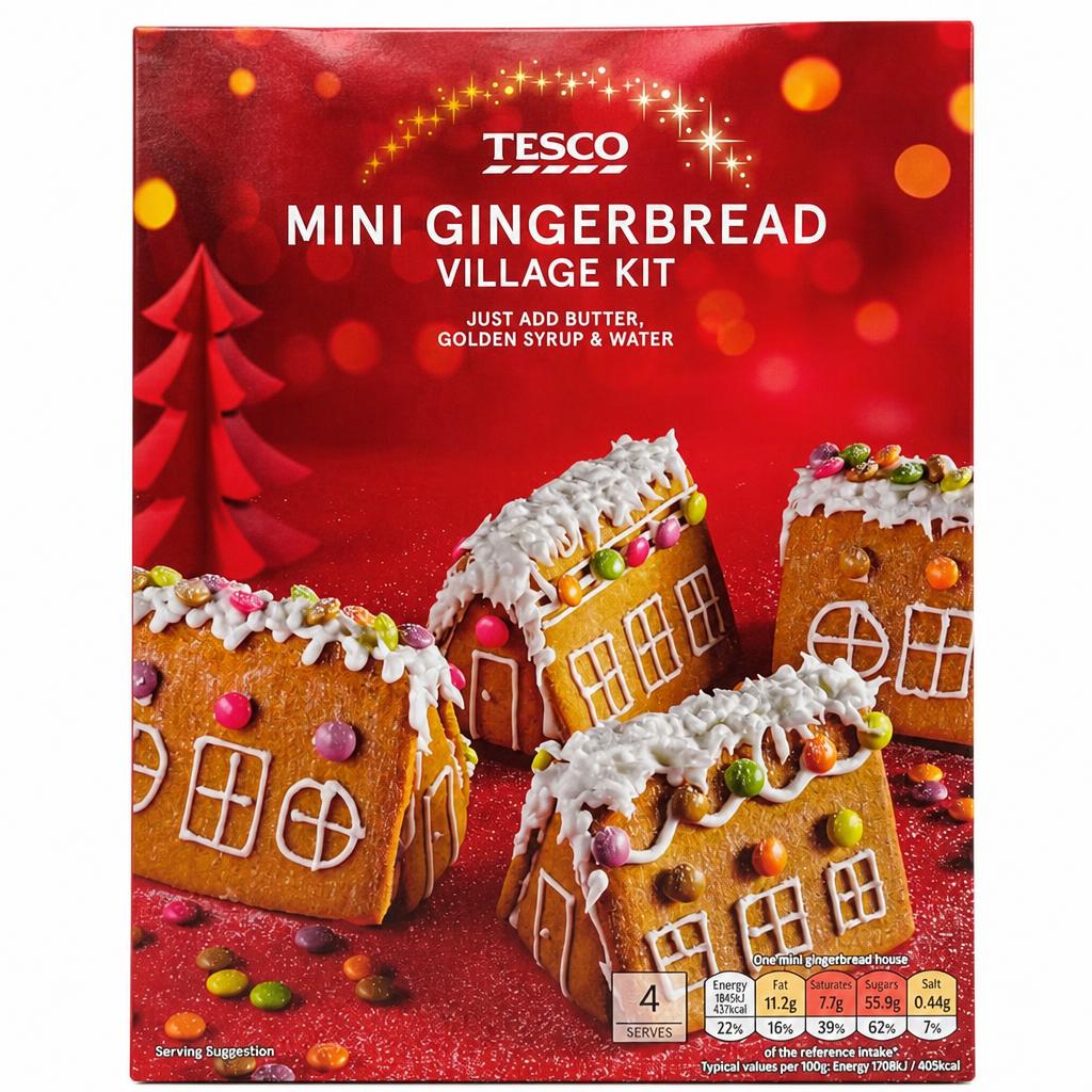 Tesco Mini Gingerbread Village Kit 320g