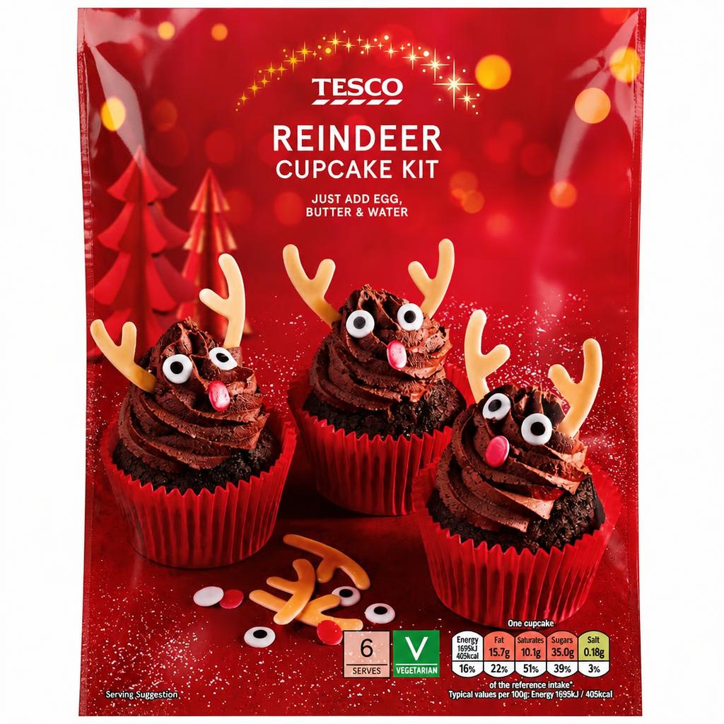 Tesco Reindeer Cupcake Kit 307G