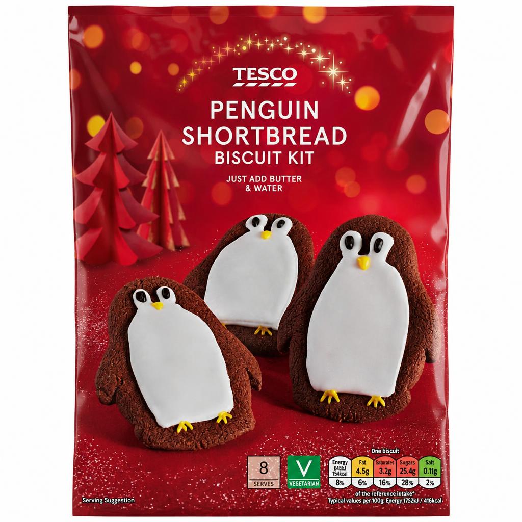 Tesco Penguin Shortbread Biscuit Kit 279G