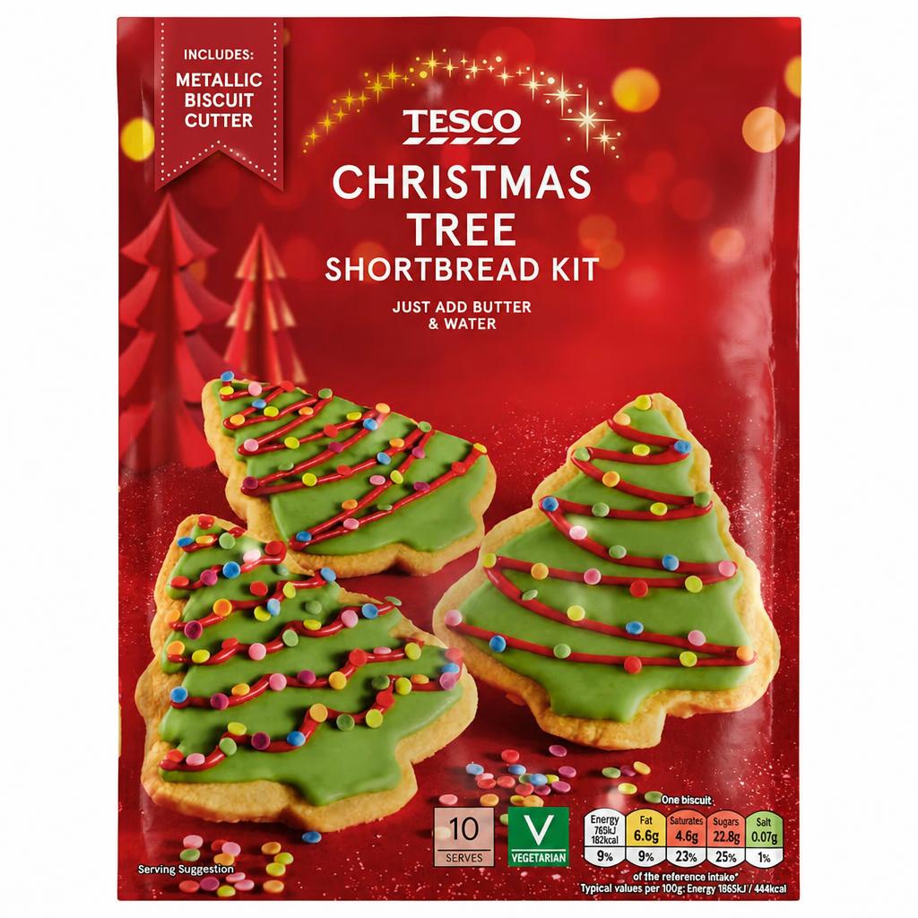 Tesco Christmas Tree Shortbread Kit 330G