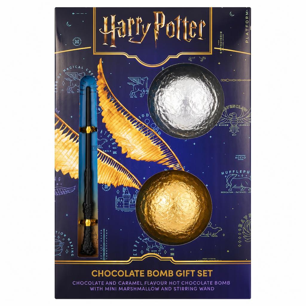 Harry Potter Hot Chocolate Bomb Duo & Wand Stirrer Christmas Gift Set