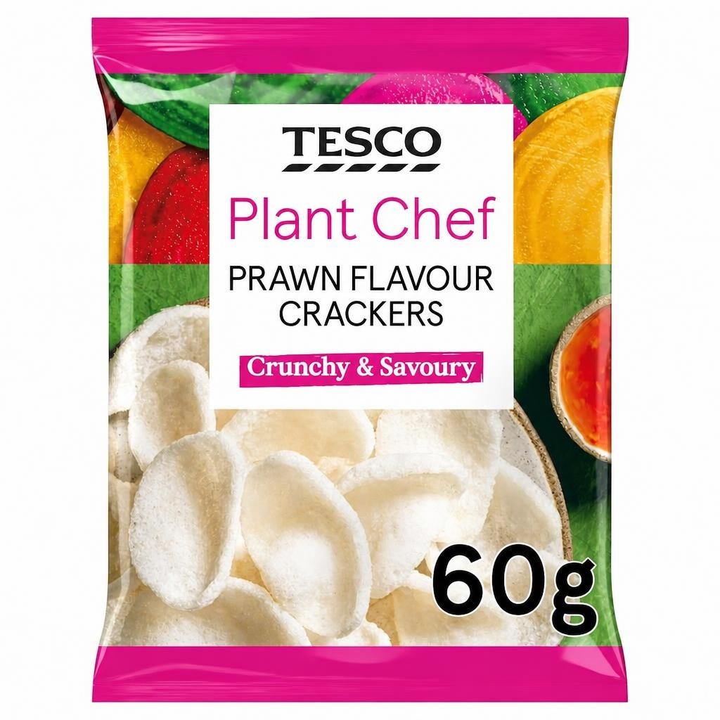 Tesco Plant Chef Prawn Flavour Crackers 60G