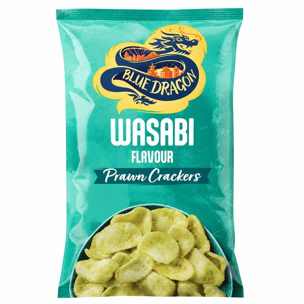 Blue Dragon Wasabi Flavour Prawn Crackers 70g