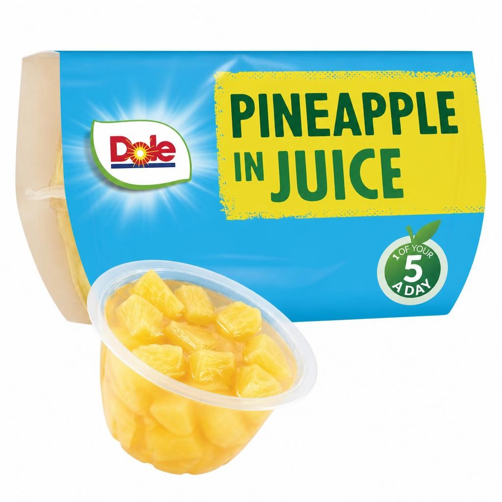 Dole Pineapple Fruit in Juice 4x113g