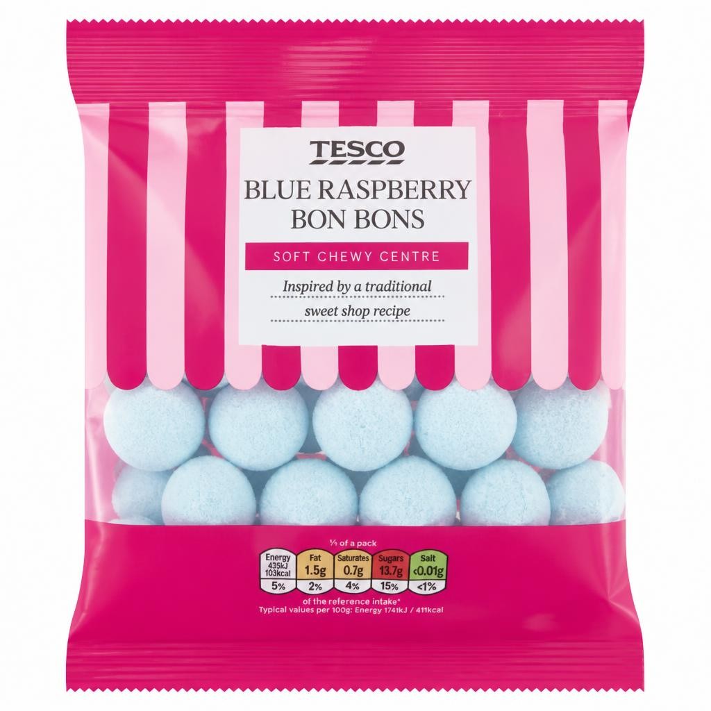 Tesco Blue Raspberry Bon Bons 175g