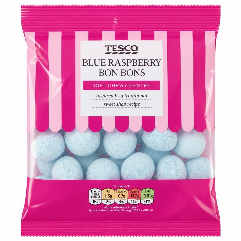 Tesco Blue Raspberry Bon Bons 175g