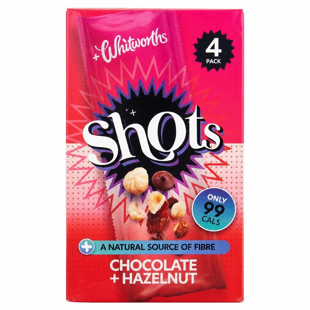 Whitworths Shots Chocolate & Hazelnut 4 x 25g