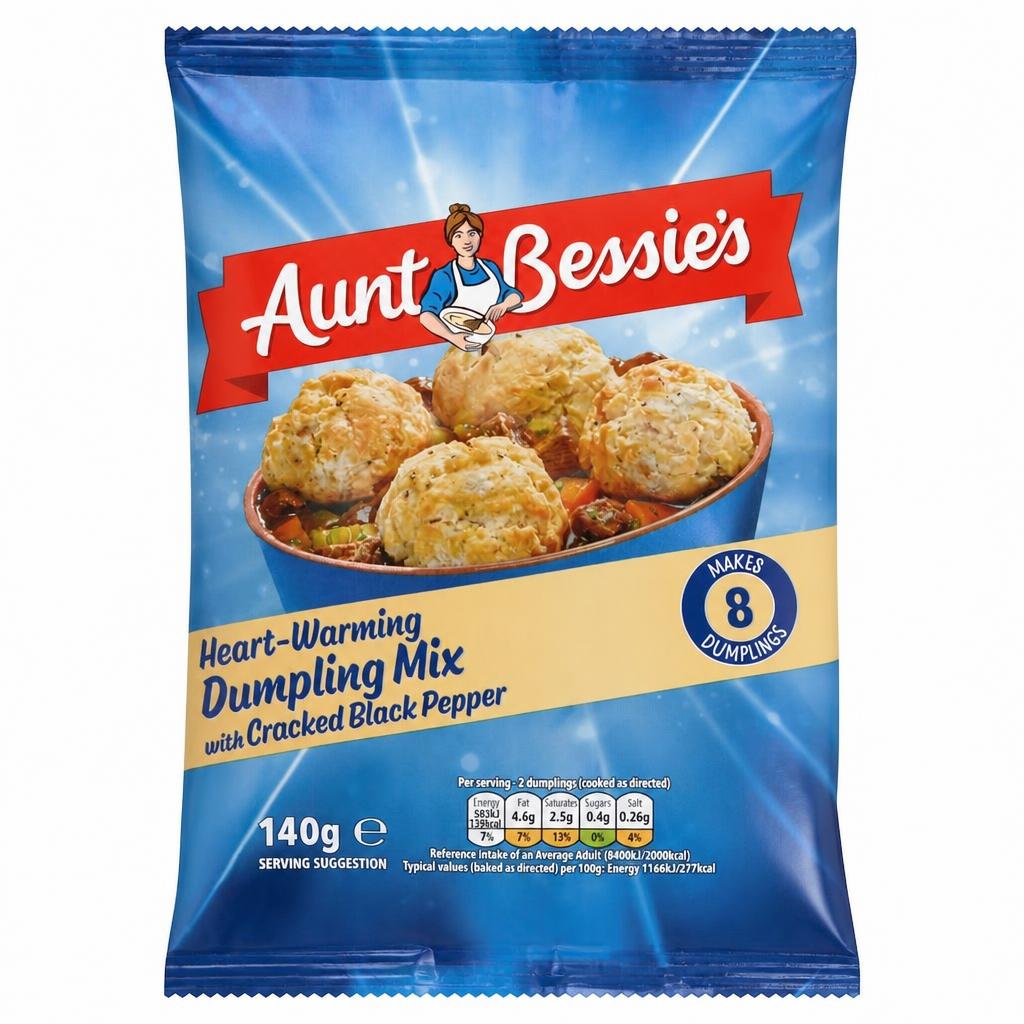 Aunt Bessie's Dumplings Mix With Cracked Black Pepper 140G