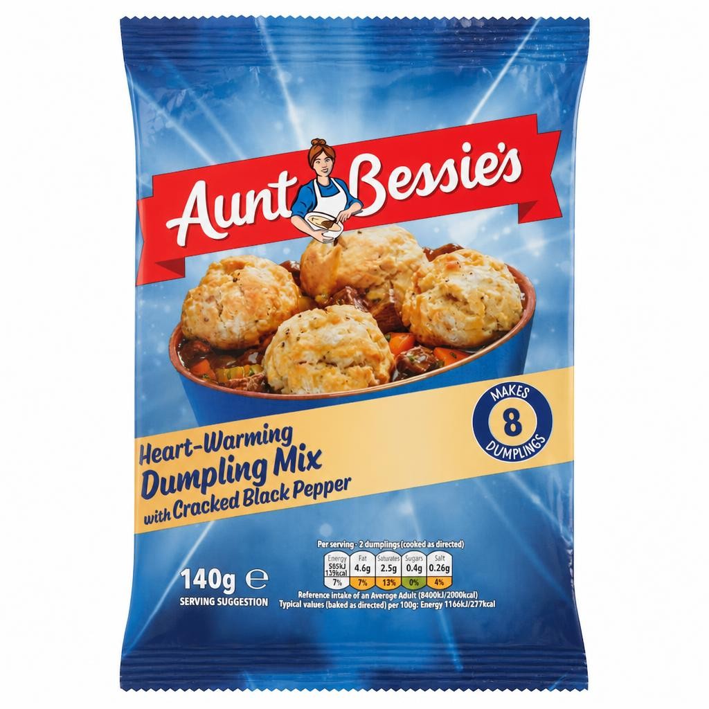 Aunt Bessie's Dumplings Mix With Cracked Black Pepper 140G