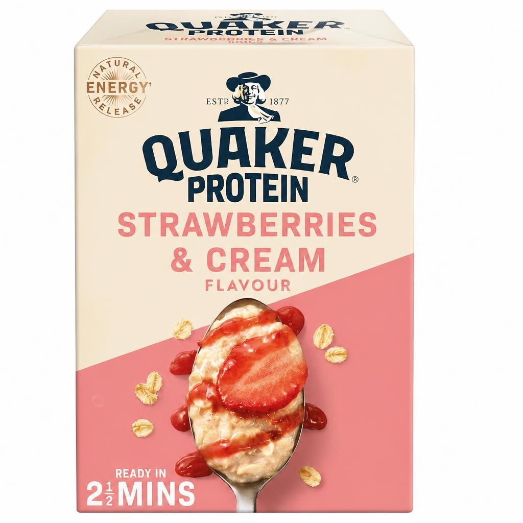 Quaker Protein Porridge Sachets - Strawberries & Cream 8x42g