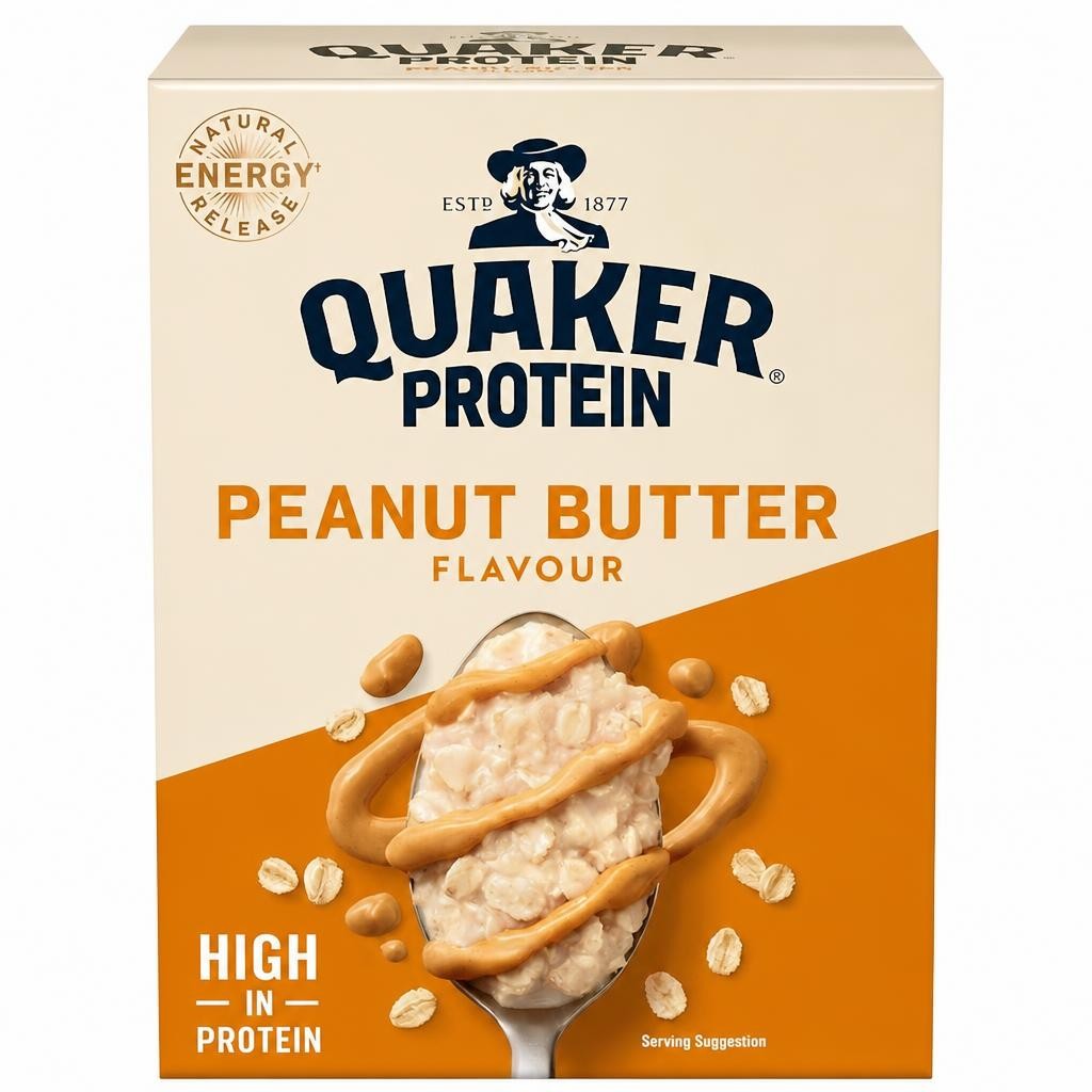 Quaker High Protein Peanut Butter Porridge Sachets Oat So Simple 8x43g