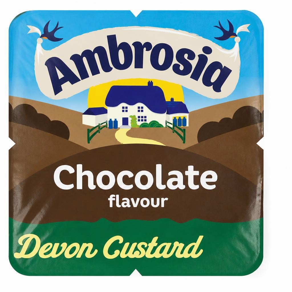 Ambrosia Ready To Eat Chocolate Devon Custard 4 X 120G