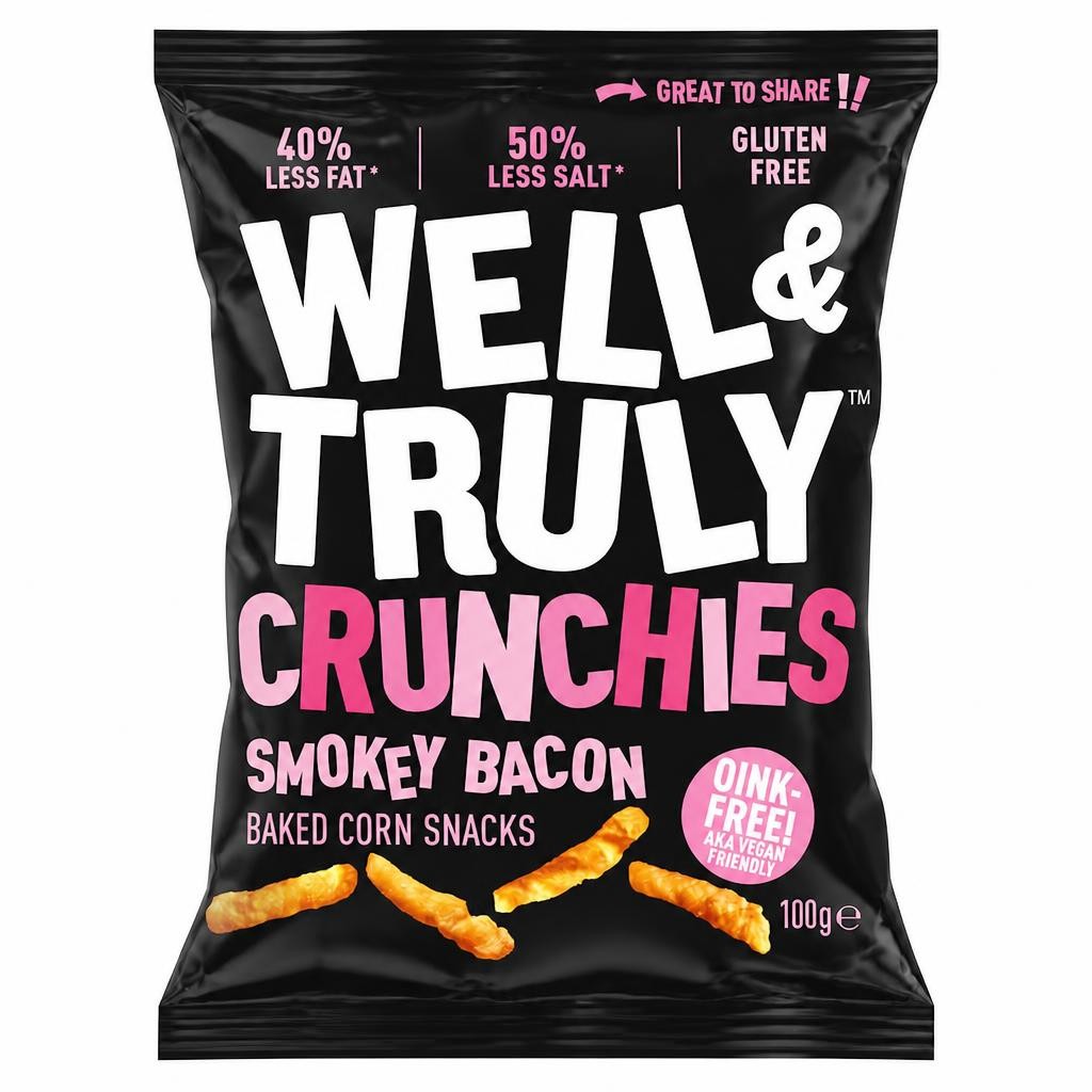 Well & Truly Crunchies Smokey Bacon 100g