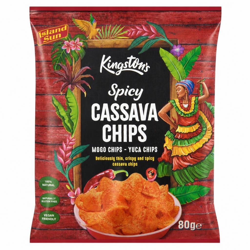 Kingston's Spicy Cassava Chips 80g