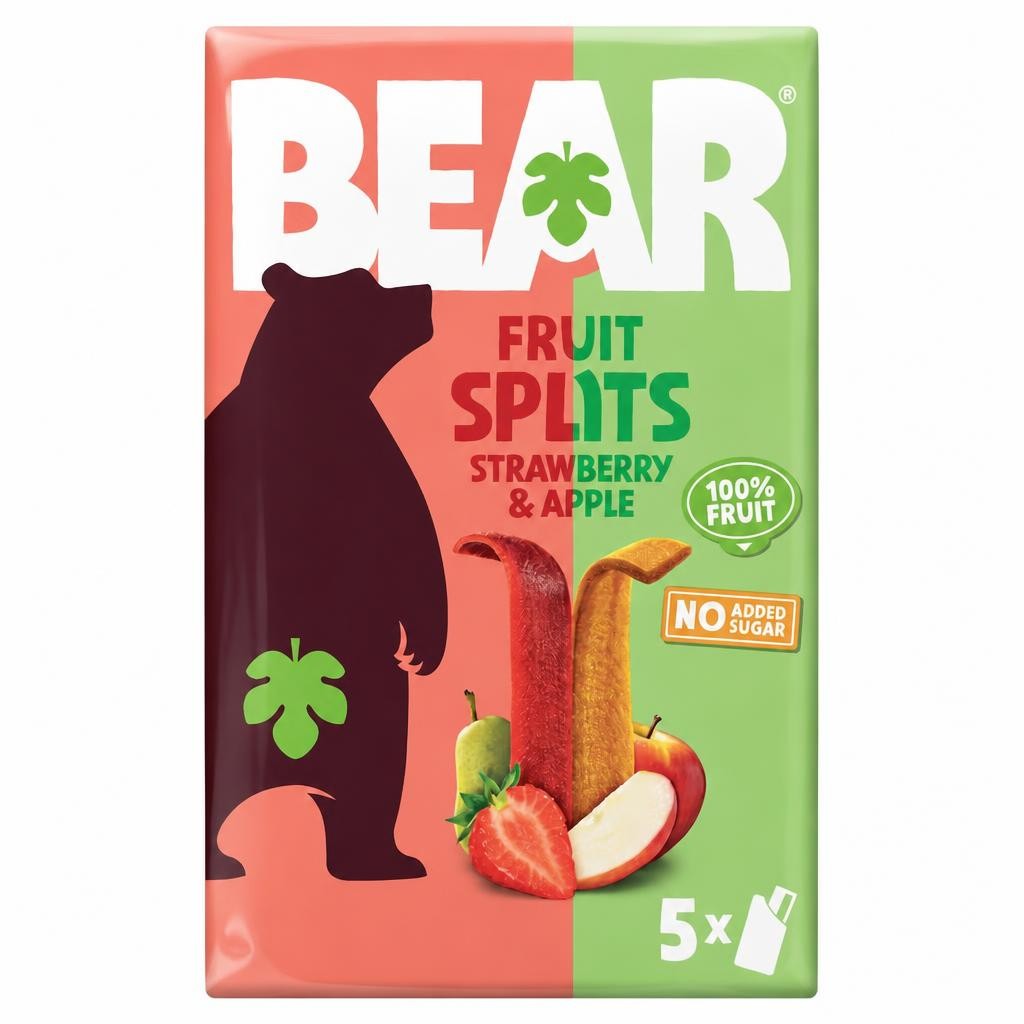 BEAR Fruit Splits Strawberry & Apple Multipack 5x20g