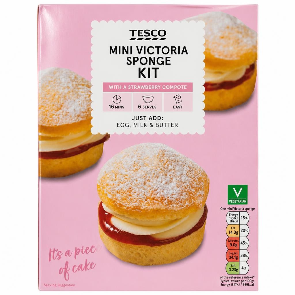 Tesco Mini Victoria Sponge Kit 380g
