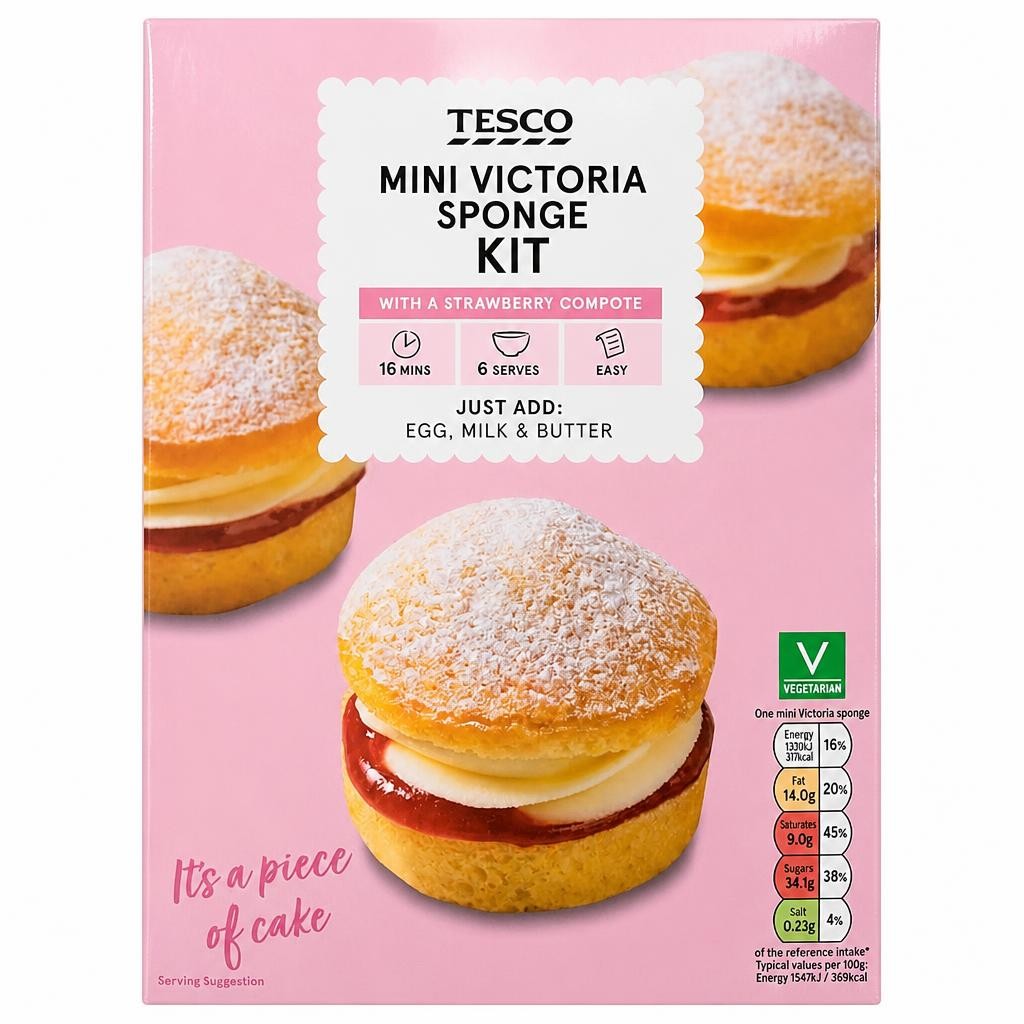 Tesco Mini Victoria Sponge Kit 380g