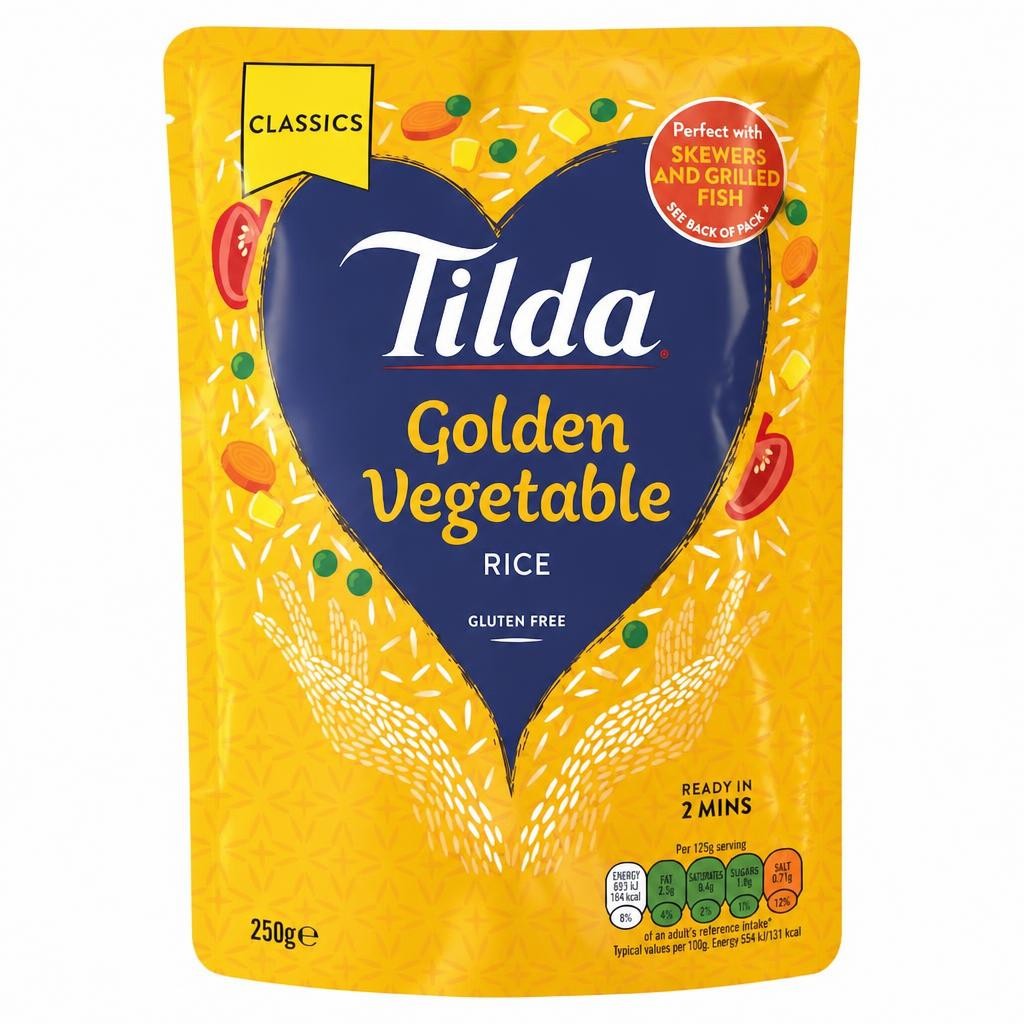 Tilda Golden Vegetable Long Grain Rice 250g