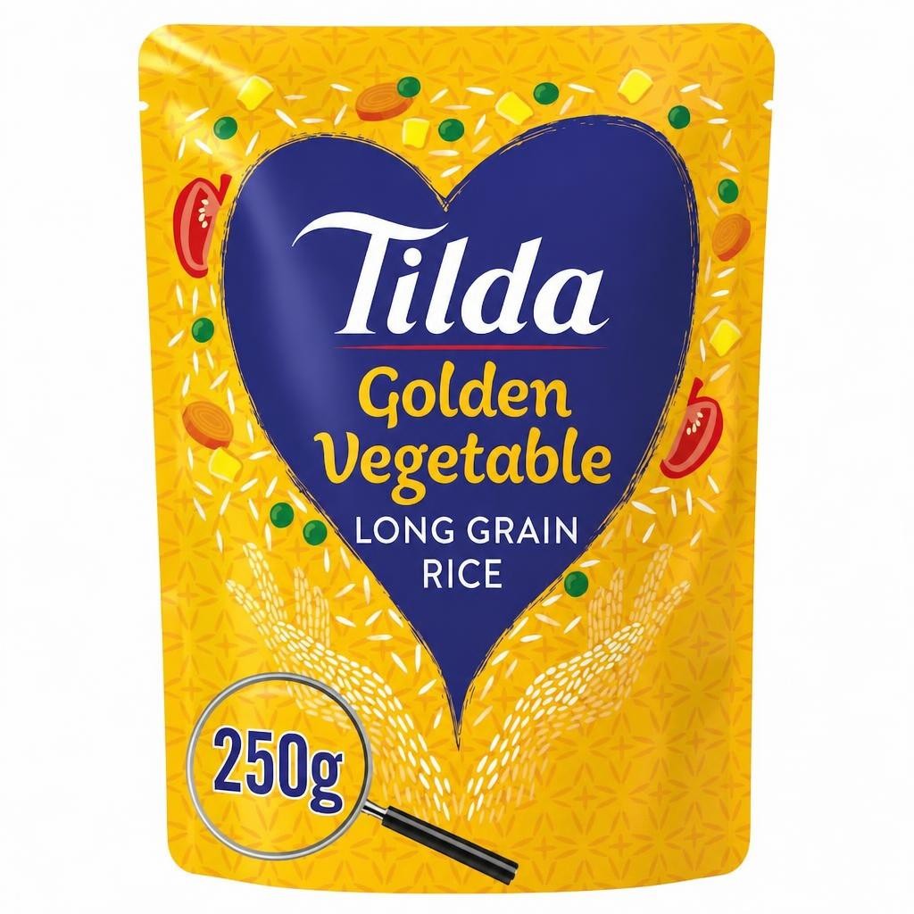 Tilda Golden Vegetable Long Grain Rice 250g