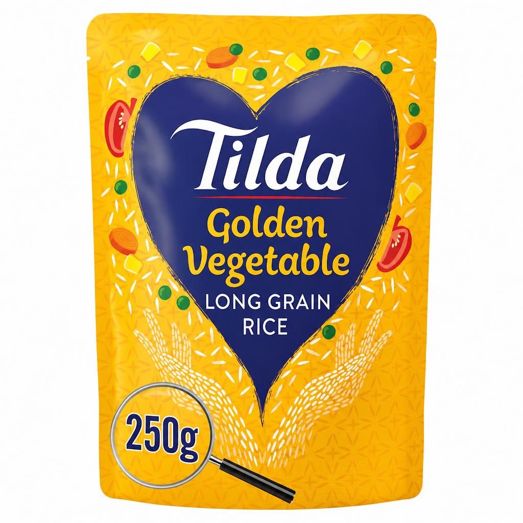 Tilda Golden Vegetable Long Grain Rice 250g