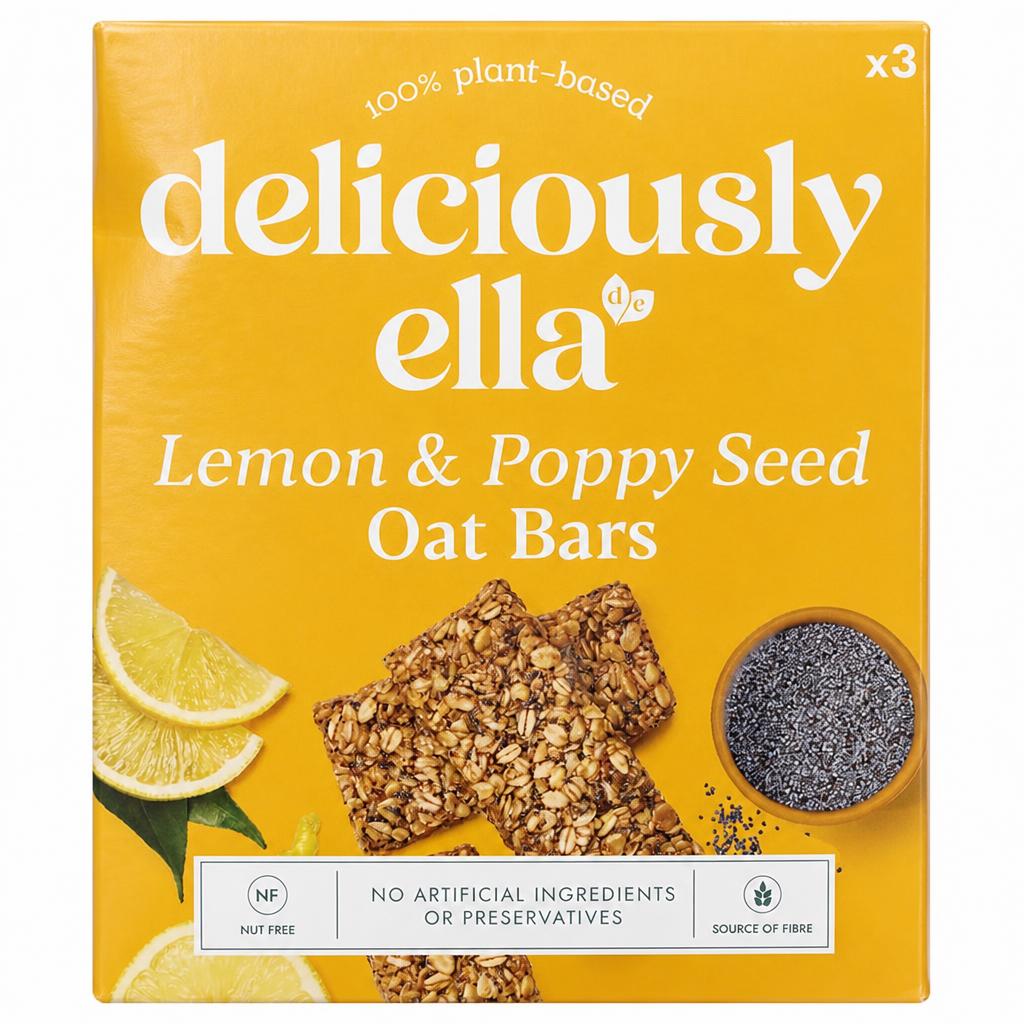 Deliciously Ella Lemon & Poppy Seed Oat Bar Multipack 50g x 3