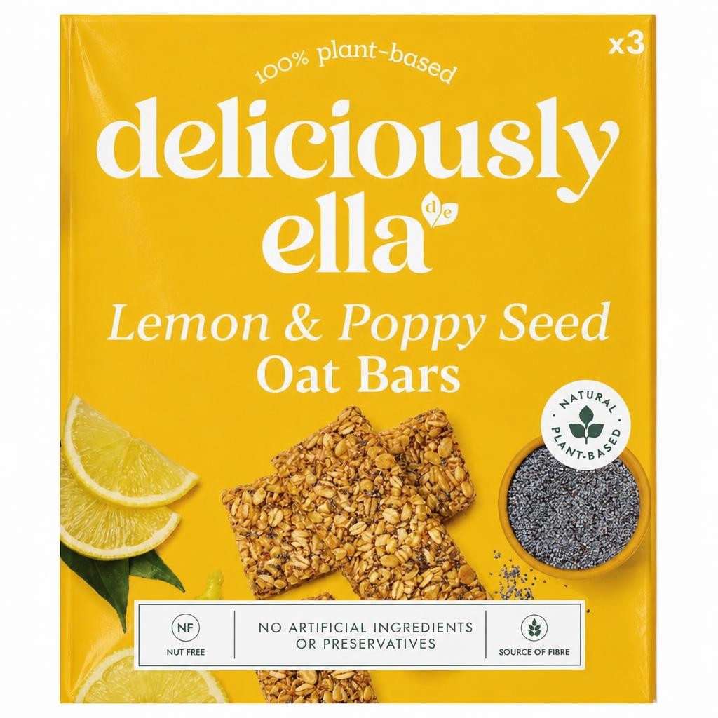 Deliciously Ella Lemon & Poppy Seed Oat Bar Multipack 50g x 3