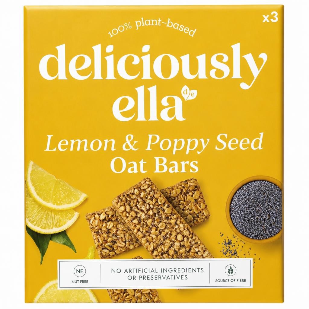 Deliciously Ella Lemon & Poppy Seed Oat Bar Multipack 50g x 3