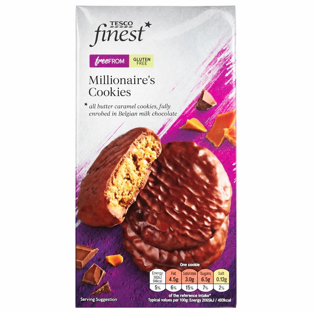 Tesco Finest Free From Millionaire's Cookies 150g