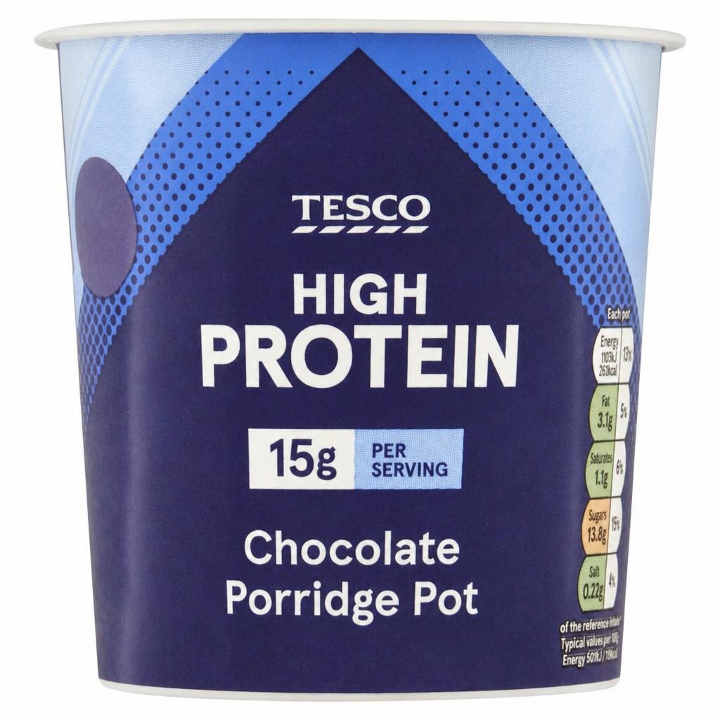 Tesco High Protein Chocolate Porridge Pot 70g