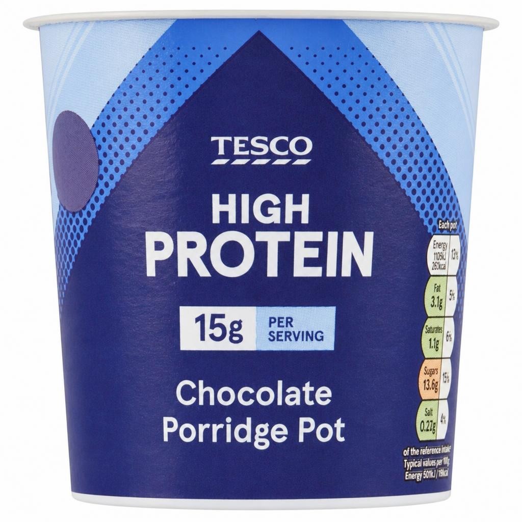 Tesco High Protein Chocolate Porridge Pot 70g