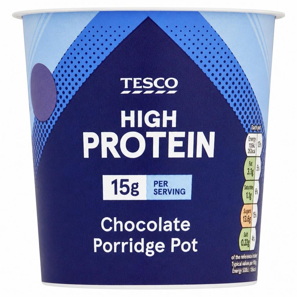 Tesco High Protein Chocolate Porridge Pot 70g