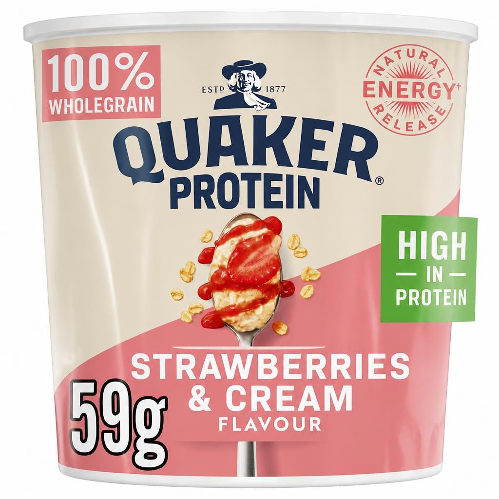 Quaker Protein Porridge Pot - Strawberries & Cream Flavour 59g