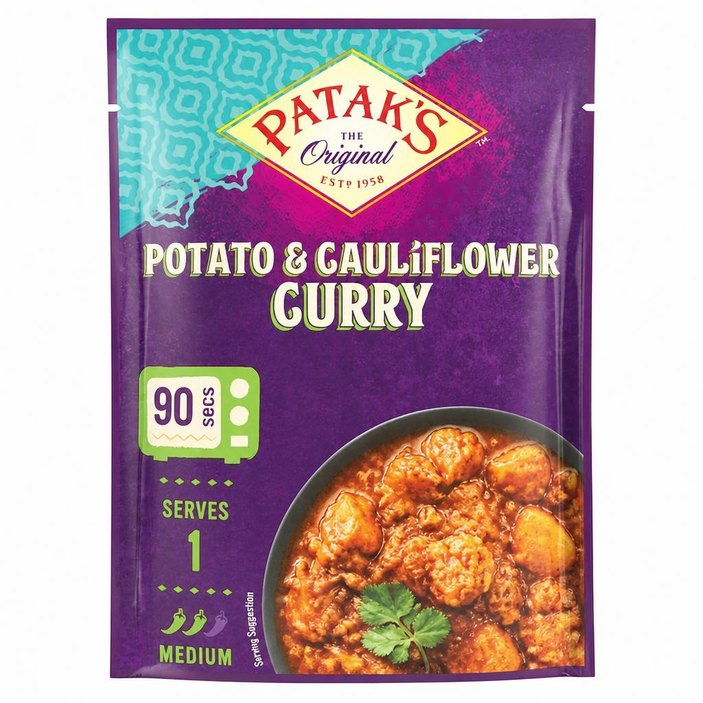 Patak's Indian Potato & Cauliflower Curry Ready Meal 270g