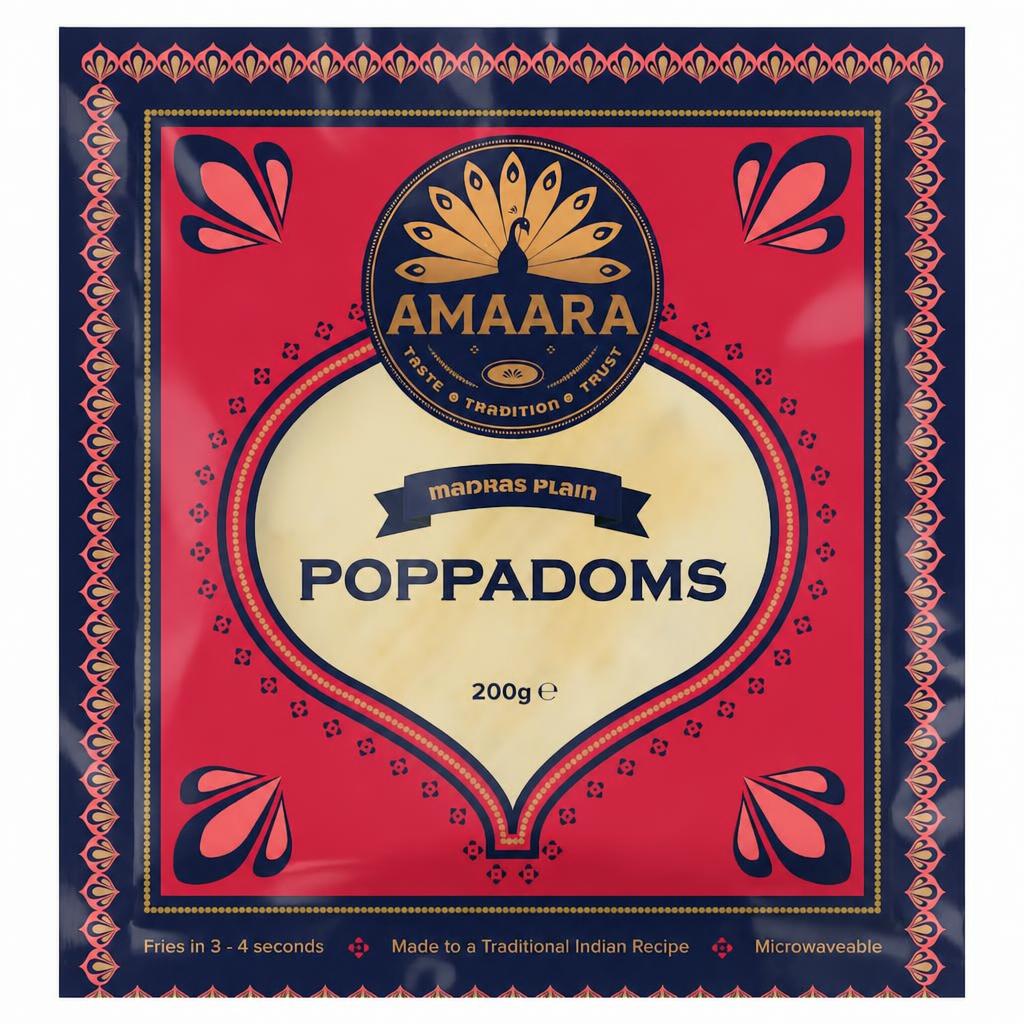 Amaara Madras Plain Poppadoms 200g