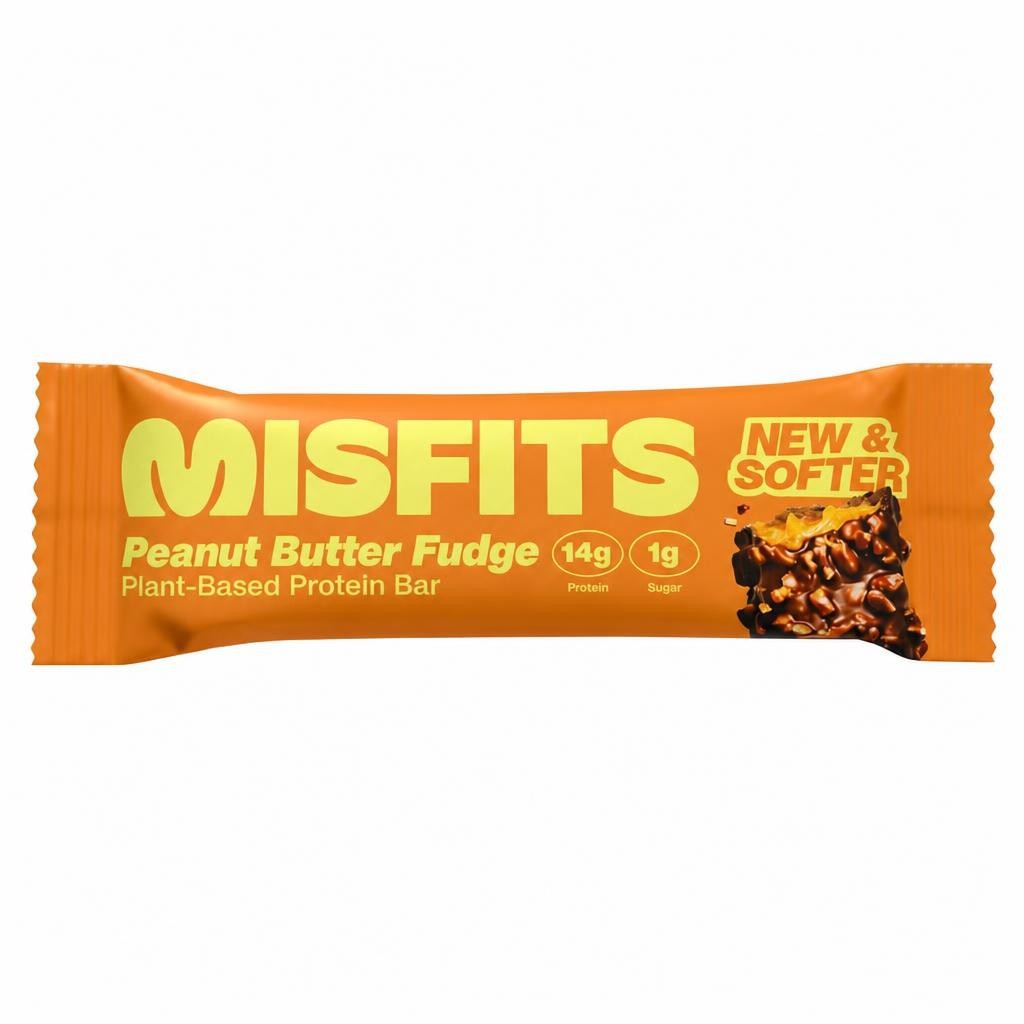 Misfits Plant-Based Protein Bar - Peanut Butter Fudge 50g