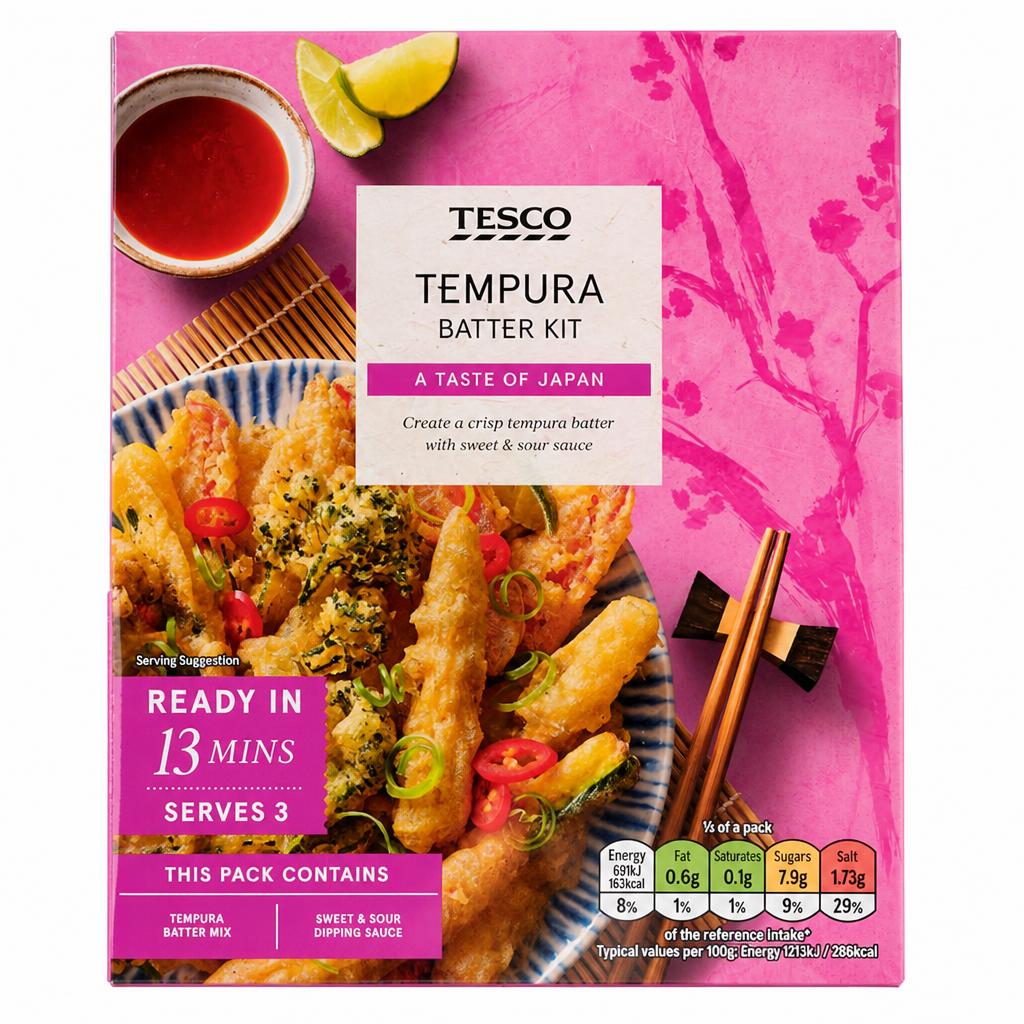 Tesco Tempura Vegetable Kit with Sweet & Sour Dipping Sauce 170g